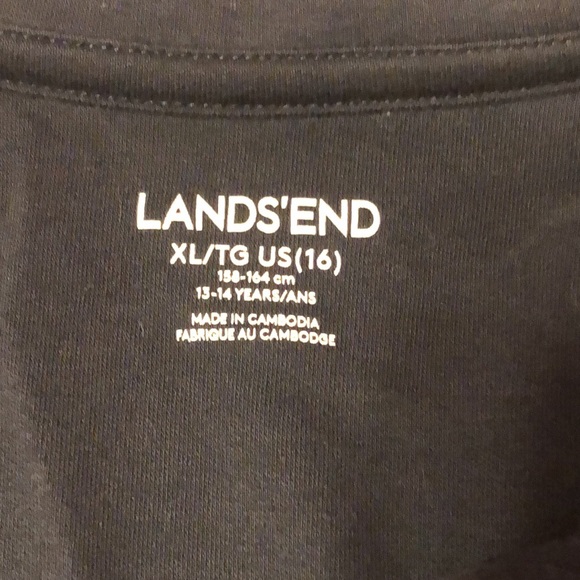 100% Cotton Navy Blue Lands End Peter Pan Collar Uniform Shirt - Picture 4 of 5